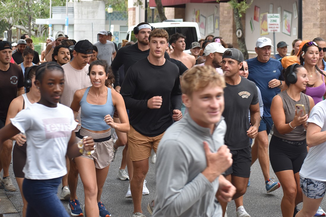 Runners start off on the course.