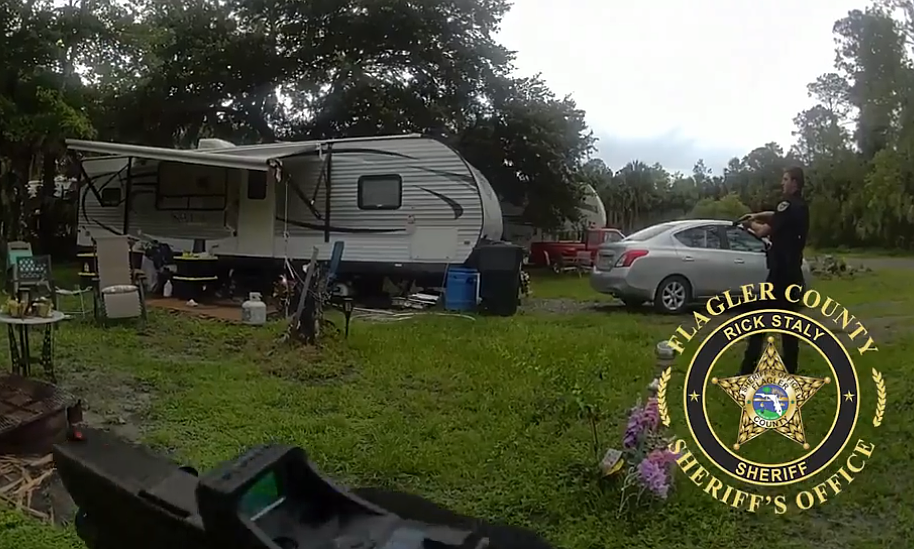 Camille Campbell, 58, is facing an aggravated assault with a deadly weapon charge. Image courtesy of FCSO body camera footage