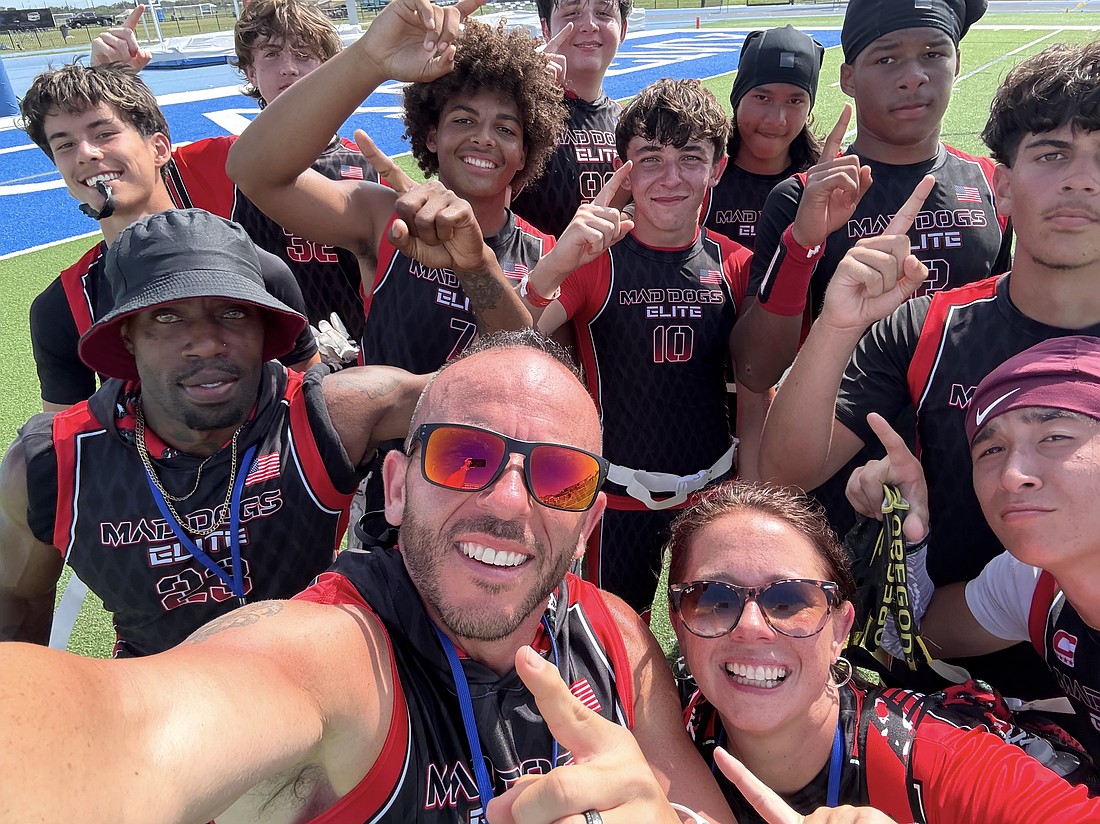 The Mad Dogs Elite 15U flag football team has qualified for next month's AAU Junior Olympic Games in Houston. Courtesy photo