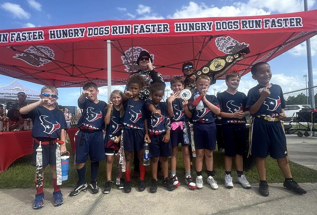 The Texans won the Mad Dogs Flag Football 8U championship. Courtesy photo
