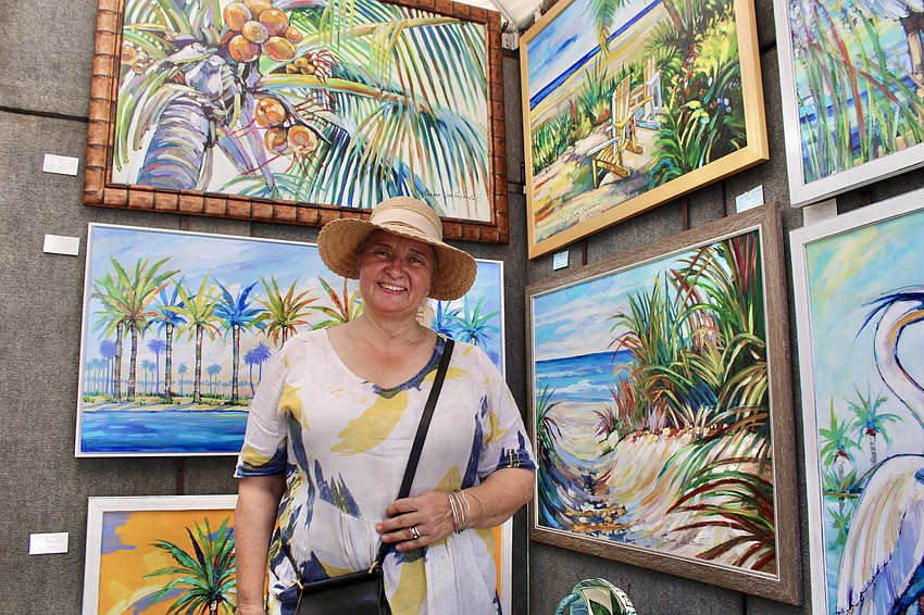 Pinellas Park artist Rasa Saldaitis, who works primarily with acrylic and oil paints, said her large-scale canvases turn heads at shows like the St. Armands Circle Craft Festival.