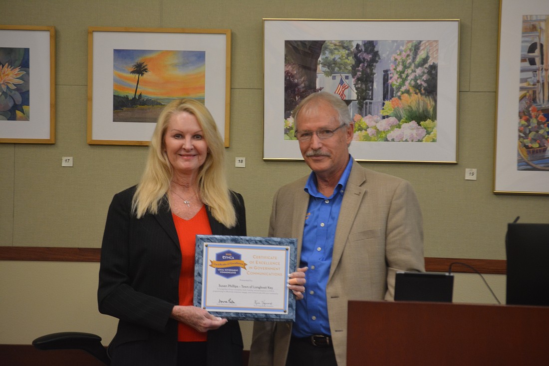 Susan Phillips and Town Manager Howard Tipton.
