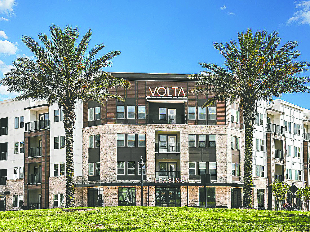 The 337-unit Volta apartments in eTown in South Jacksonville sold May 30 for $60.66 million. Volta is east of Florida 9B at 11391 Square St. off ETown Parkway. Catalyst Development Partners of Atlanta sold the property through CDP Jacksonville Owner Development Inc. FitzWalter Capital (US) LLC of New York City bought the community through Volta Propco LLC. The per-unit price was $180,000.