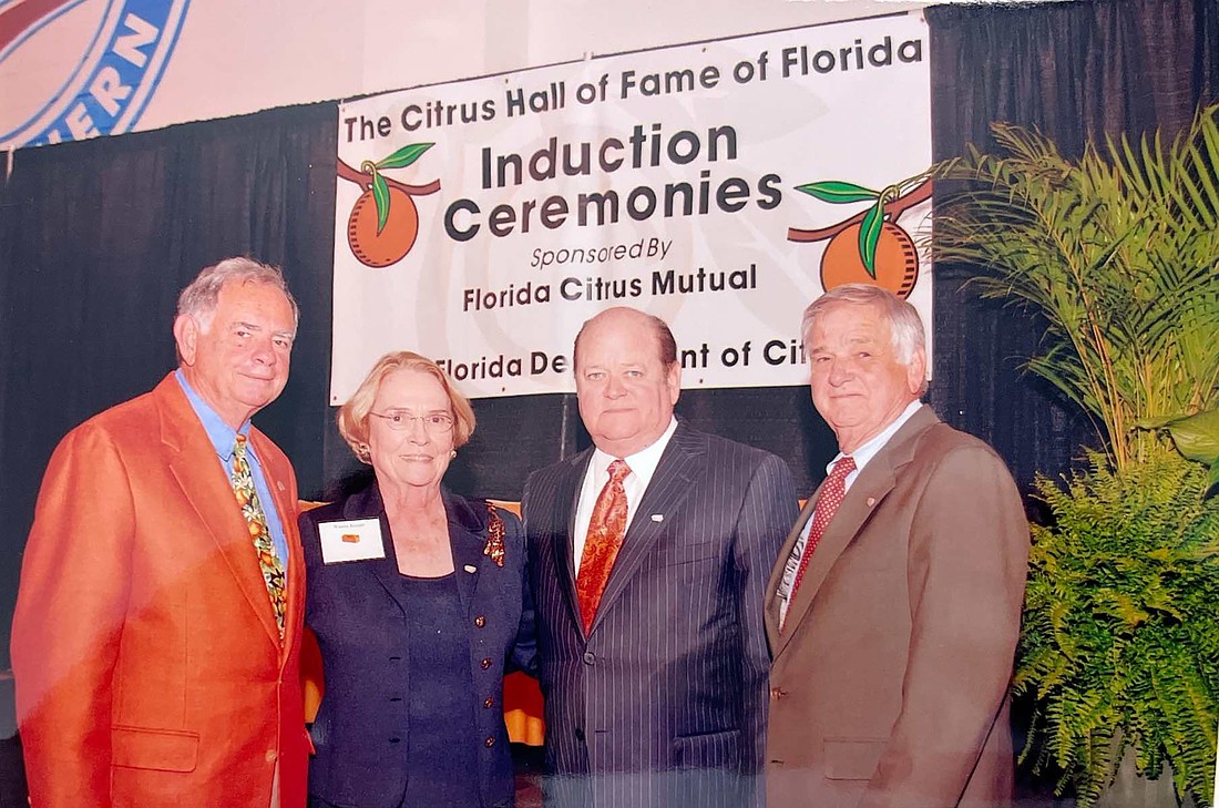 Jerry Chicone, left, was inducted into the Citrus Hall of Fame in 2009. He was known as Mr. Florida Citrus.