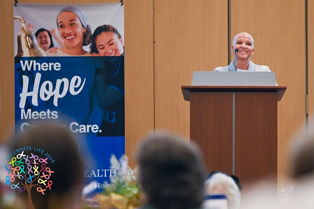 The event included remarks from the Cancer Center’s benefactor, Charles L. Grant, a cancer survivor, and testimonials from other survivors. Courtesy photo