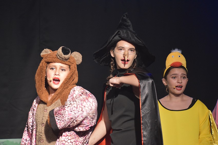 Amelia Shamieva plays Mama Bear, Riley Makeever plays Wicked Witch and Mia Schneider plays Ugly Duckling in 
