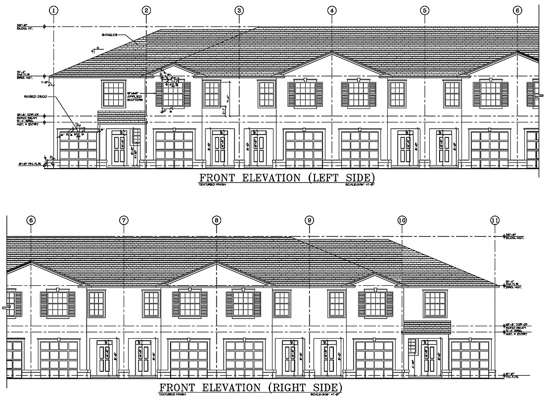 Elevations for DR Horton's Sage Park townhomes off North Beneva Road.