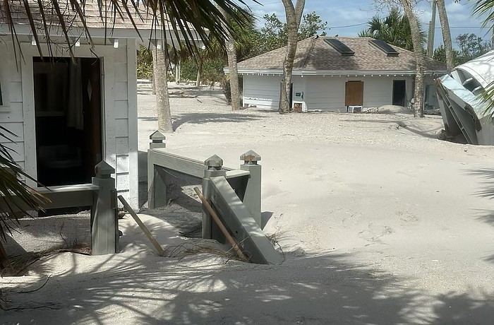 The campus of the Hermitage Artist Retreat on Oct. 10, 2024, the day after Hurricane Milton made landfall.