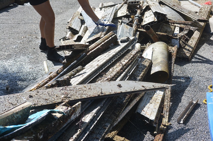 The debris brought back in from the diver volunteer team, partnered with Florida Underwater Sports Divers.