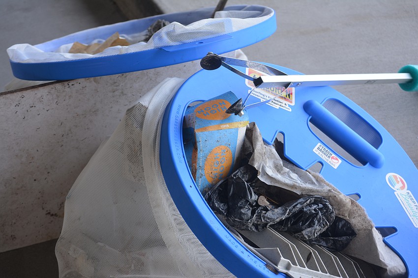 The trash collected by the volunteer diving team.