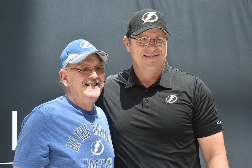 Fan Bob Hunek comes to the Dad's Day event at UTC every year but it was former Tampa Bay Lightning player Jassen Cullimore's first time.  