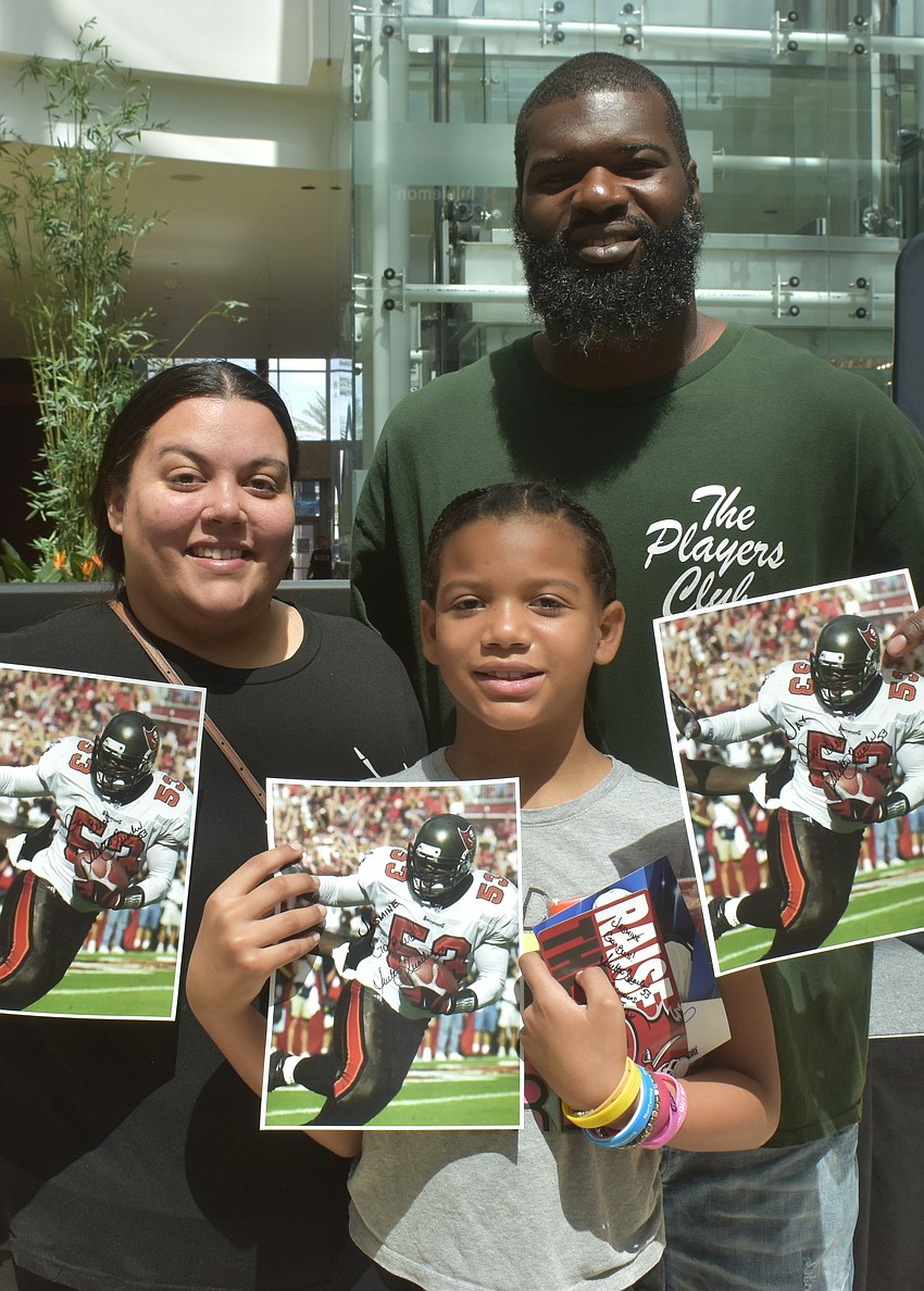 Jantzen Mitchell brought his wife Kaitlyn and daughter Jasmine with him to meet Shelton Quarles. He says he was nervous to meet Quarles at first.