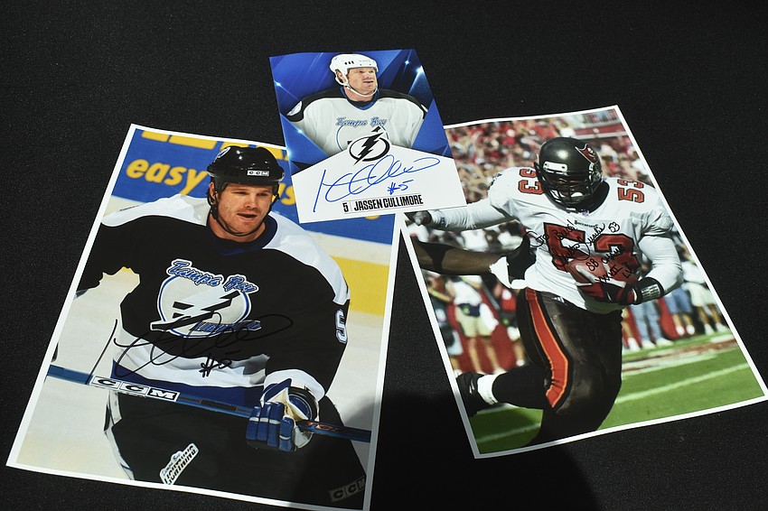 Jassen Cullimore, a former Tampa Bay Lightning player, and Shelton Quarles, a former Tampa Bay Buc, participated in a meet and greet at the Mall at UTC.