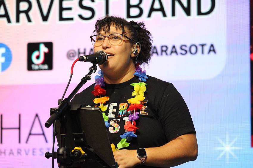 KK Burchell, coordinator of Diverse Fest, sings with The Harvest Band.