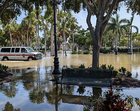 St. Armands Circle was several feet underwater following hurricanes Helene and Milton.