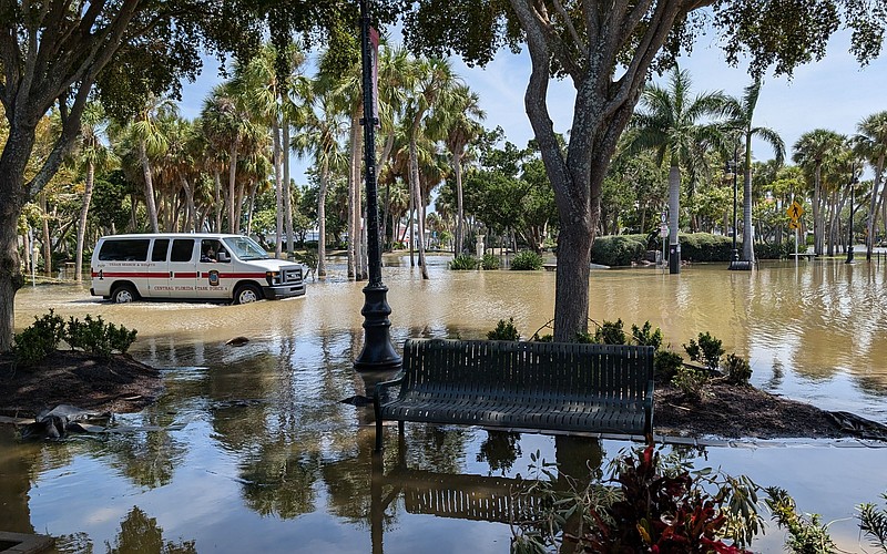 St. Armands Circle was several feet underwater following hurricanes Helene and Milton.