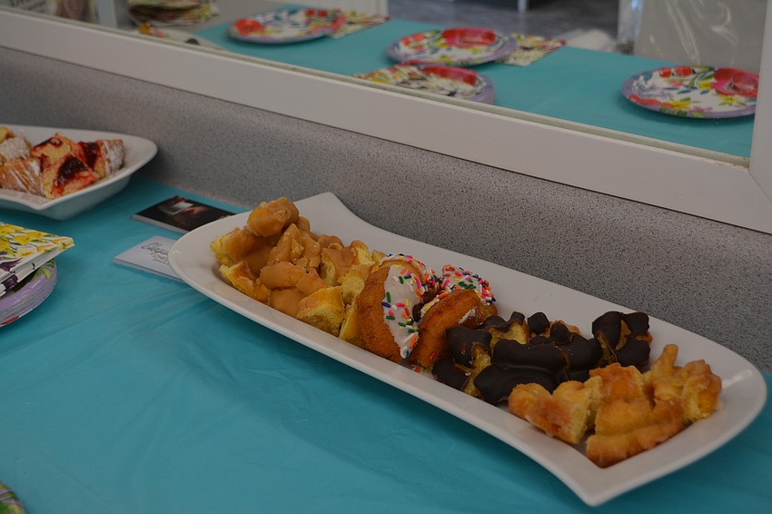 Up close at the delicious donuts from Elegant Lady Cheesecake, Donuts and Ice Cream.