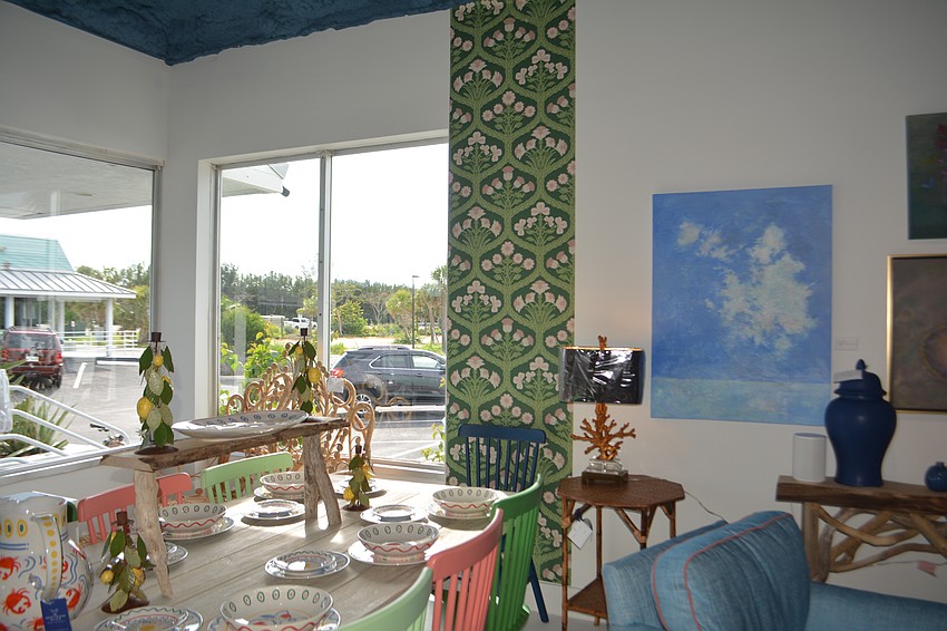 A close up on the showroom from Driftwood Beach Home and Garden a few stores down.