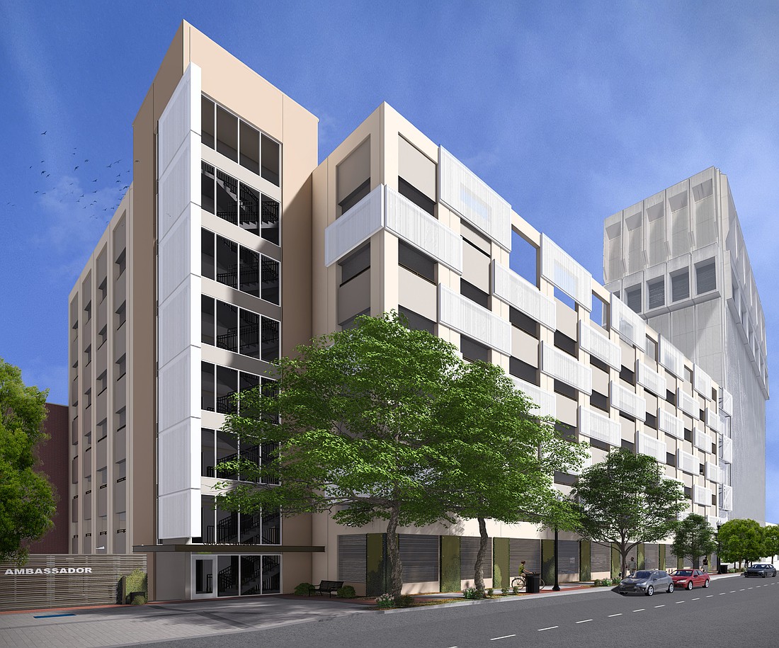 The Gateway Jax parking garage at Church and Pearl Street in Downtown Jacksonville.