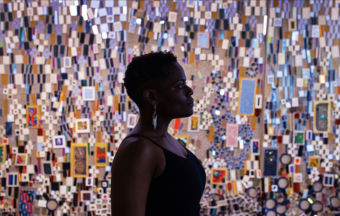 A profile portrait of Lillian Blades, who is originally from the Bahamas, in her Atlanta studio.