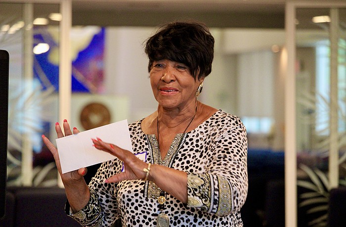 Shirley Pearson, executive director of Strength in Action, Inc., explains how Longboat Island Chapel's donation at the latest Gather and Give will support formerly incarcerated people successfully rejoin the community, among the group's other initiatives.