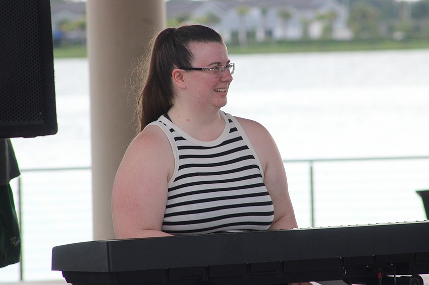 Helena Rankin played the piano in the background for the skits, but says she tries not to get pulled into the comedy acts.