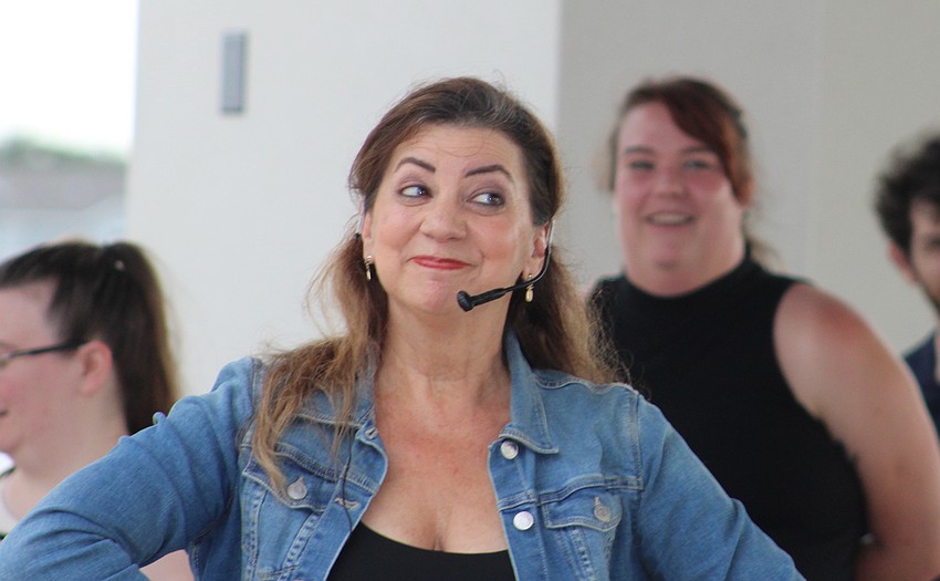 Facial expressions are key in improv, and Sylvia Day has a full arsenal as she entertained the crowd at Waterside.