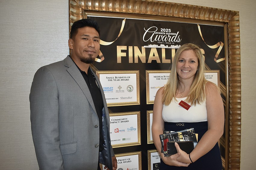 Fredy Lezama of award finalist Taco Fusion Express, and his wife Francisca Ruiz-Tagle