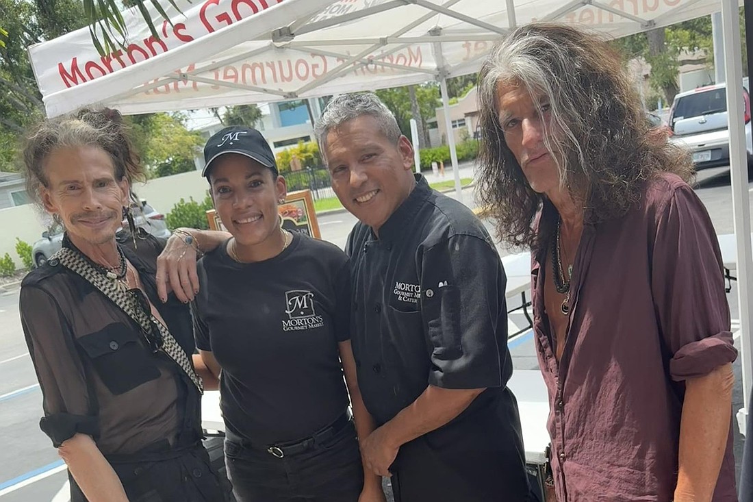 Aerosmith rockers Steven Tyler and Joe Perry stopped into Morton's Gormet Market last week.