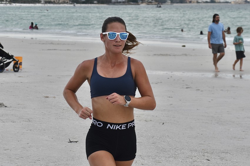 Madison Muller, a sophomore at Riverview High School who placed second in the state at the the Class 4A state championships in Tallahassee in 2024, makes her way to the finish line.