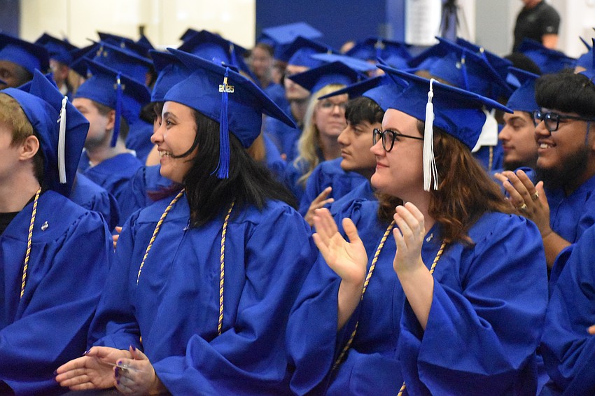 Manatee Technical College graduates Carmen Lesser and Kelsey Seeley earned degrees in applied cybersecurity.