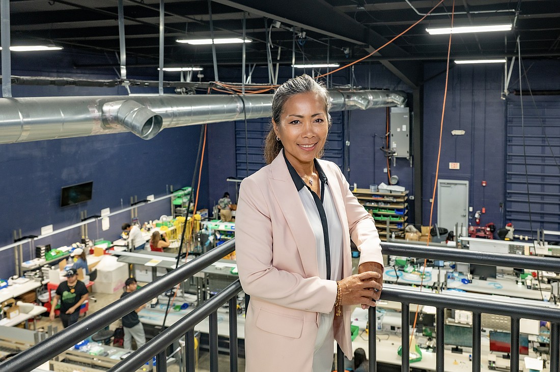Jeneth D'Alonzo, the CEO for Venice-based manufacturer DMSI, says her company just bought this facility on Triple Diamond Boulevard and is still looking to expand.