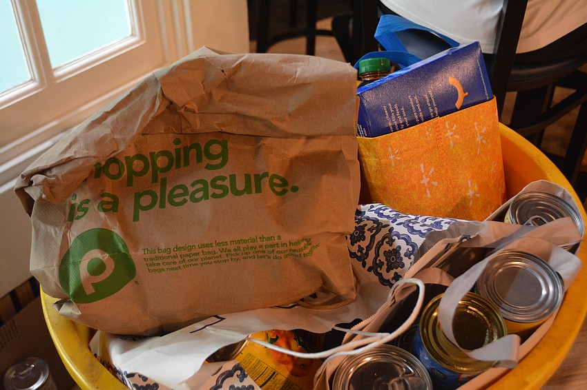 A closer look at all the donated food, many included canned fruits and vegetables, mac & cheese and baby formula.