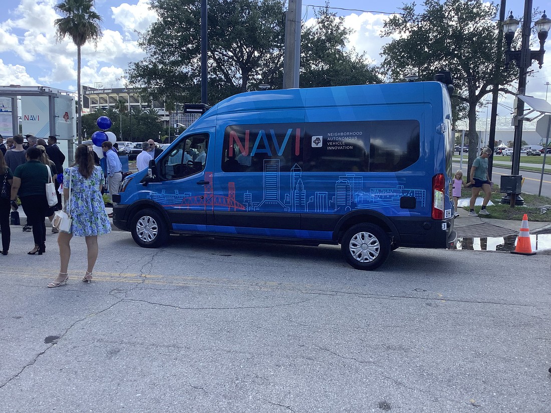 The  NAVI vans hold nine passengers and is free to ride from June 30 to Sept. 30 along Bay Street in Downtown Jacksonville.