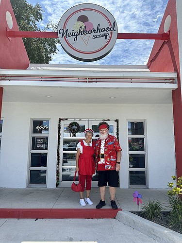 Mrs. Claus and Santa take part in Ormond MainStreet's Christmas in July event. Courtesy photo