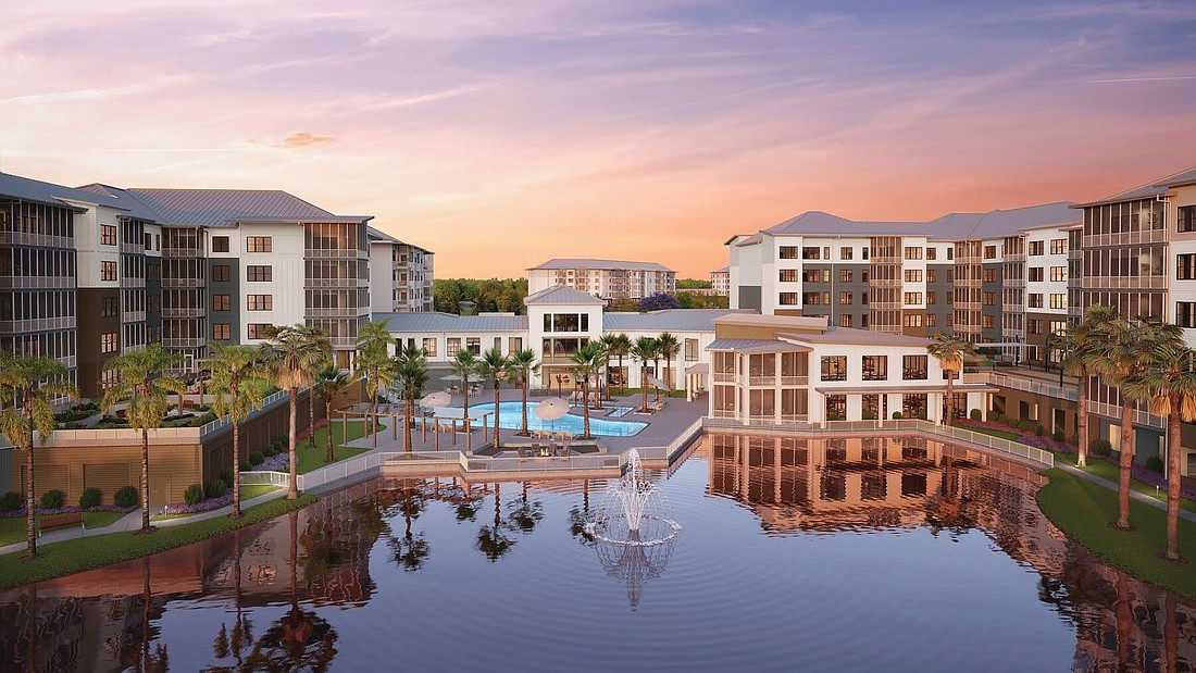 This rendering of Emerson Lakes by Erickson Senior Living shows what the 46 acre campus in Lakewood Ranch will look like. Phase one is set to open in the fall of 2026.