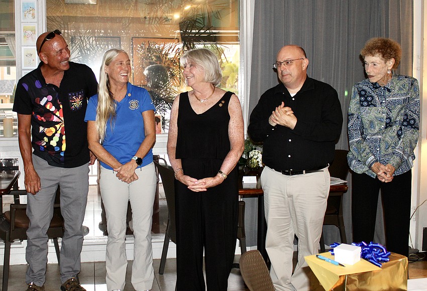 Rotary Club of Longboat Key board members share their excitement for the upcoming term. From left, Jeff Driver, Terri Driver, Carol Erker, Brad Marner and 	Janet Shapiro.