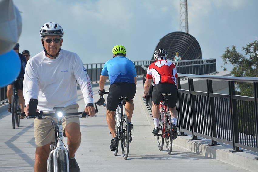 Friends of Legacy Trails bikers are all geared up for the new Legacy Trail bridge.