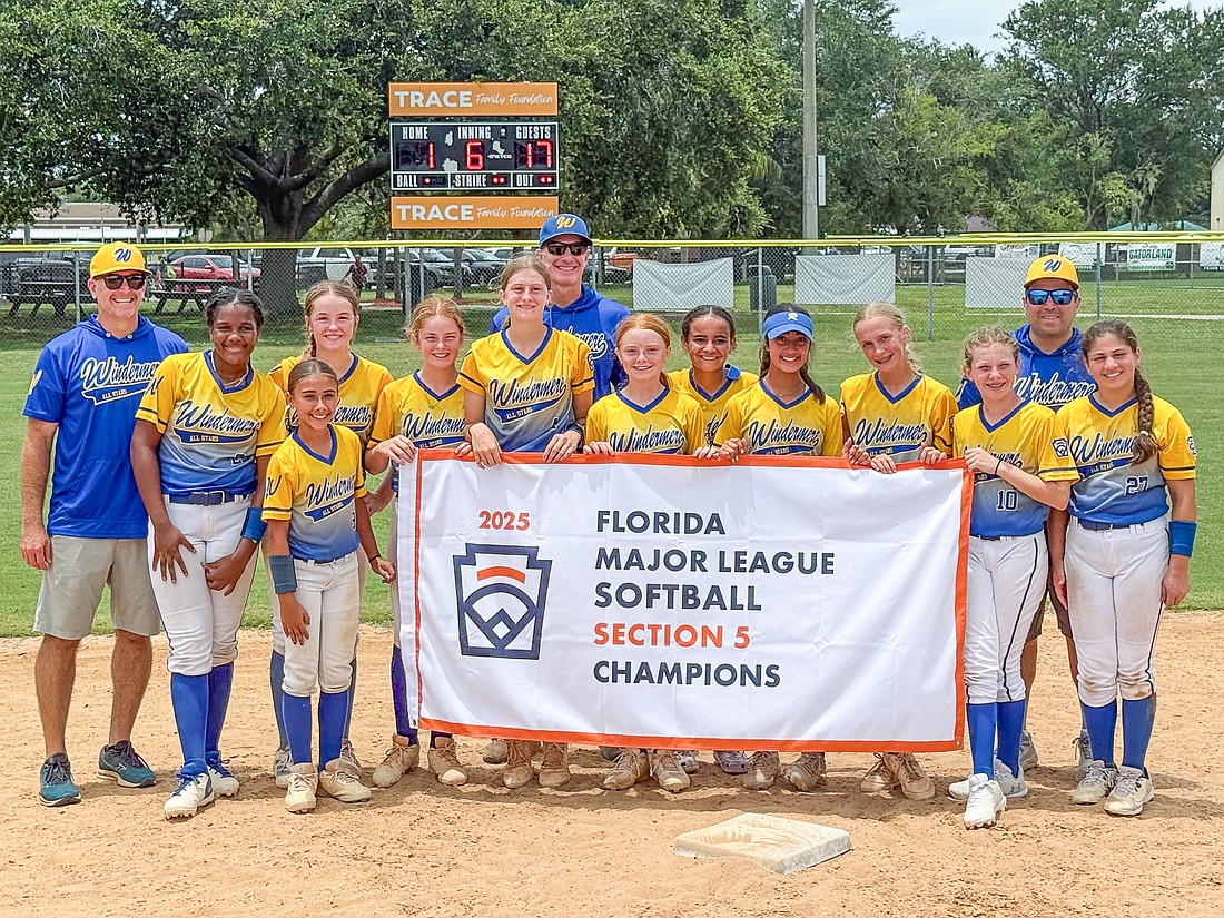 Windermere Little League’s Major League Softball All-Star team is headed to the Florida state championships after claiming the Section 5 crown.
