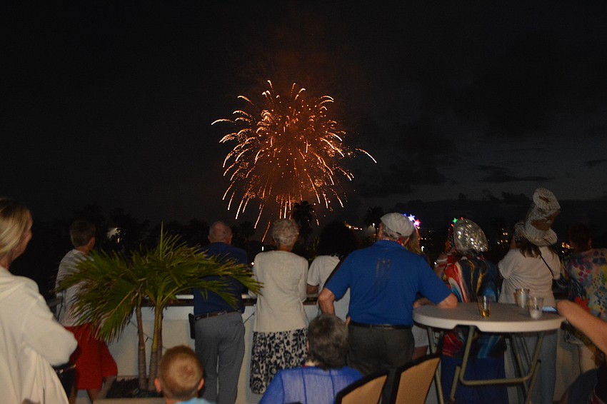 Members gather together to end the night with fireworks viewing from Bayfront Park.