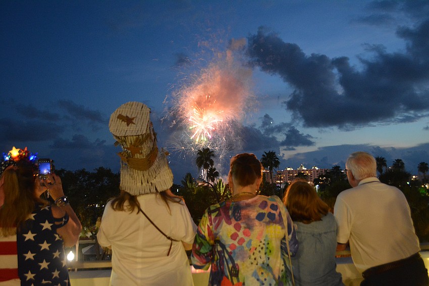 Fireworks viewing from Bayfront Park, Sarasota.