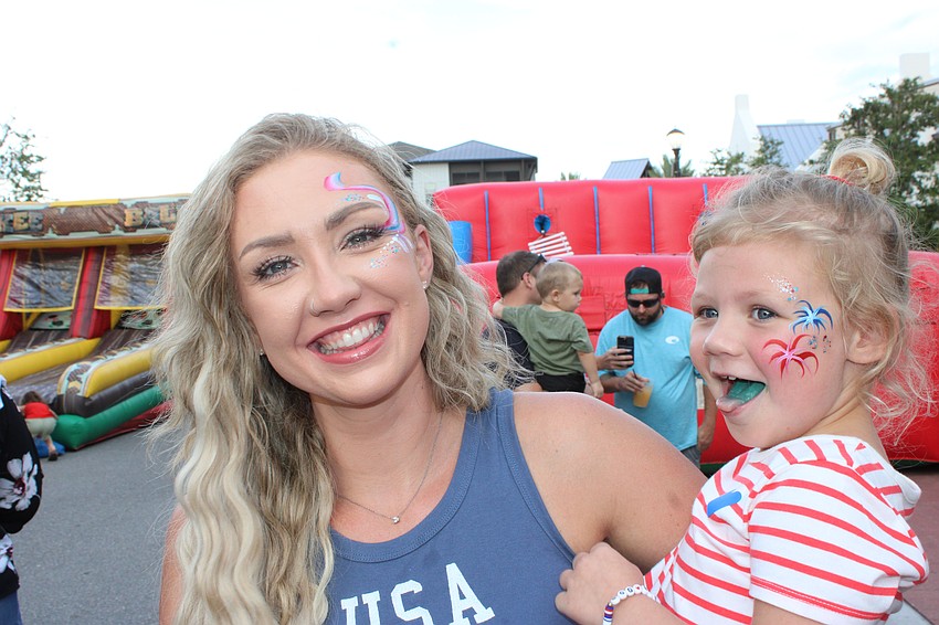 Parrish's Kay Arens and her 3-year-old daughter Amelia Sulkowski had a little patriotic face painting done at Star-Spangled Spectacular.