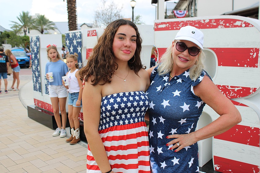 Kensington Carter and Cary-Lee Carter just moved to Esplanade Azario from Canada and they were feeling very patriotic on July 4.