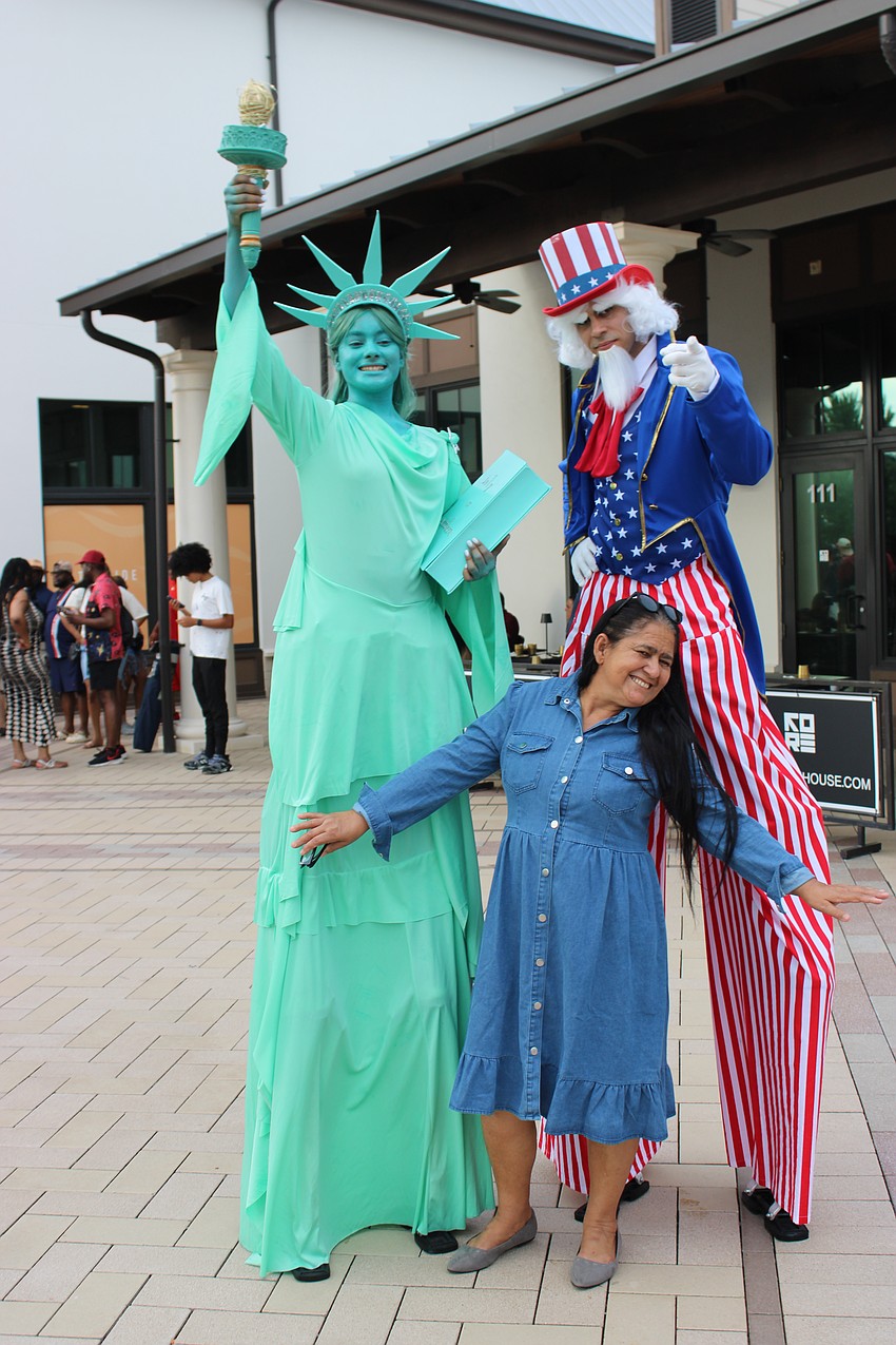 Lakewood Ranch's Lezirie DeJesus was having a little fun at Star-Spangled Spectacular with the Statue of Liberty and Uncle Sam.