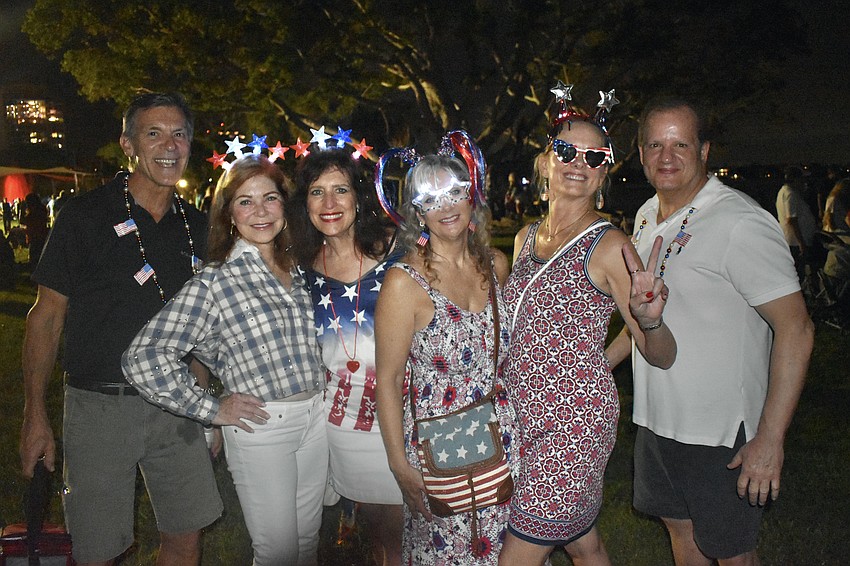 Friends Brian Phipps, Susan Hoffman, Bonnie Schiavone, Darlene Marks, Patti Tebo and Joe Garofalo, enjoyed watching the fireworks together.