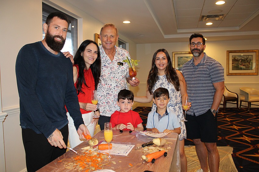 From left, Mat, Lauren and Jack Helme; Gary Coffin; Brooks, Ashley and Travis Rogers.