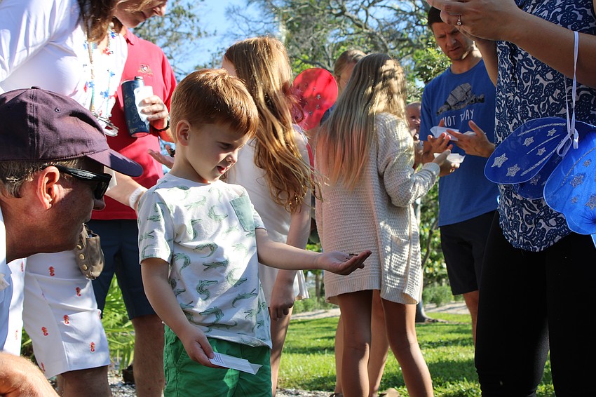 Butterfly release participants included 5-year-old Noah Aries.