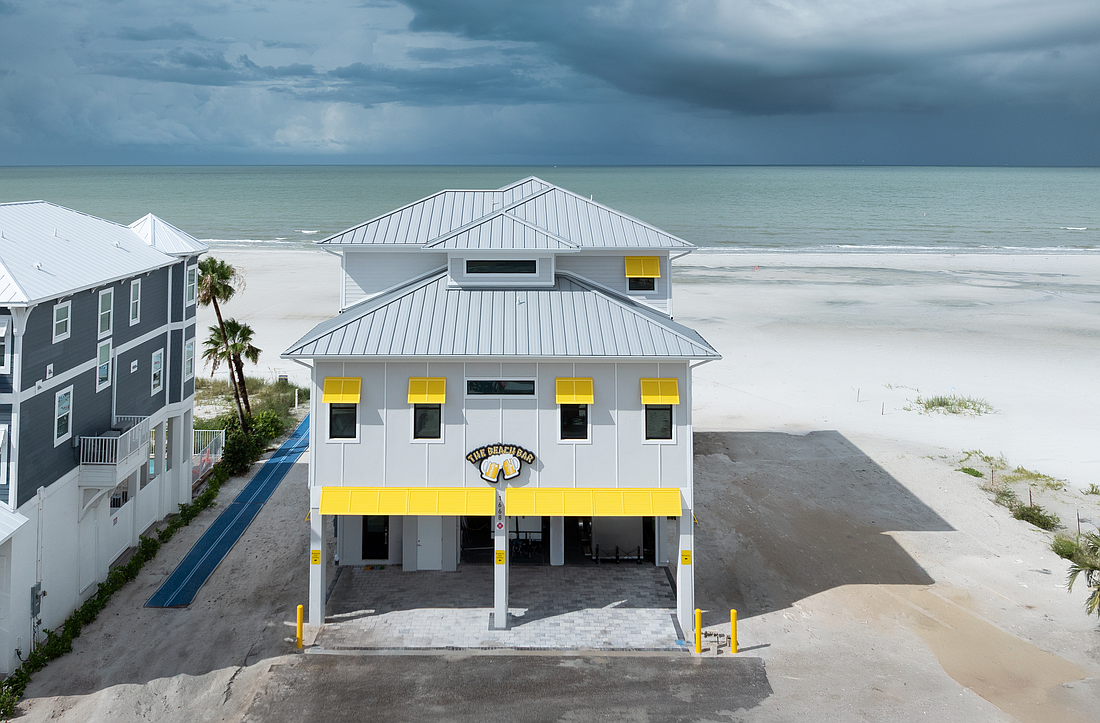 The Beach Bar on Fort Myers Beach was rebuilt after it was destroyed by Hurricane Ian.