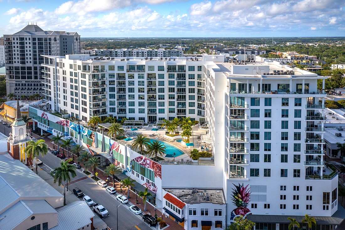 The Unit 1014 condominium at 111 S. Pineapple Ave. was built in 2019 and has three bedrooms, three-and-a-half baths and 2,035 square feet of living area.