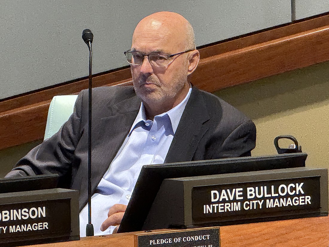 Interim Sarasota City Manager Dave Bullock looks on during his first City Commission meeting on July 7.